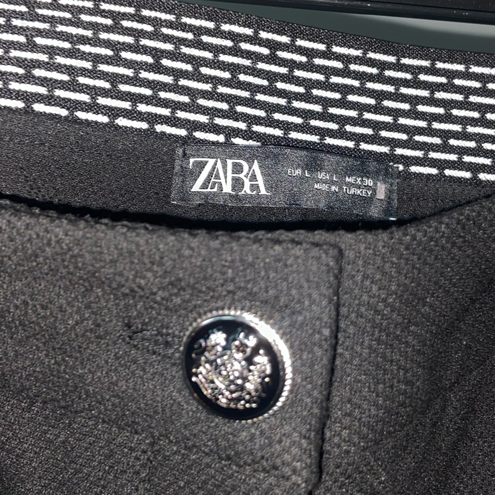 Zara Basic Elastic High Waist Ankle pant/trousers Black